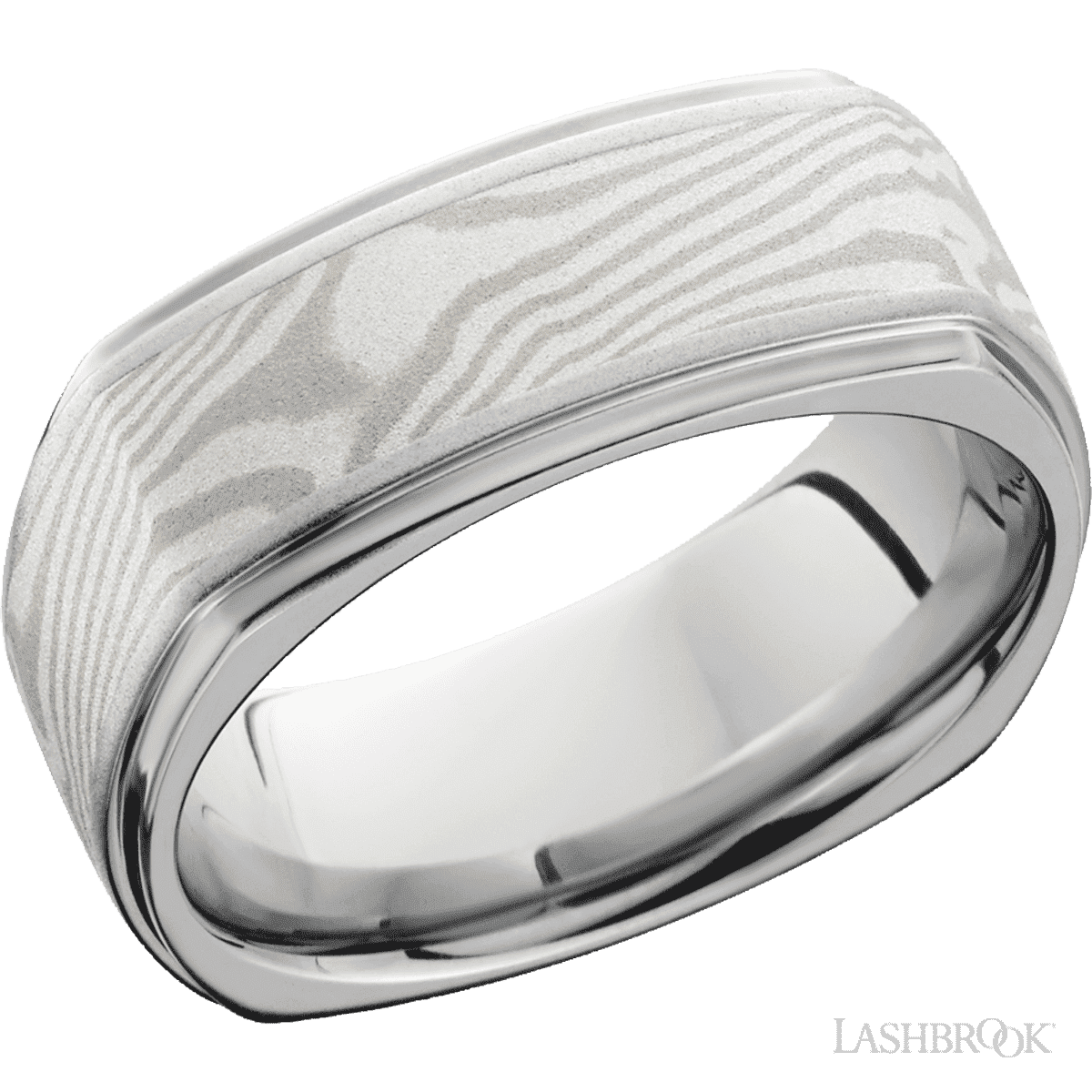 Mokume Palladium Squared Wedding Band Cobalt Chrome 8.5mm – Mullen
