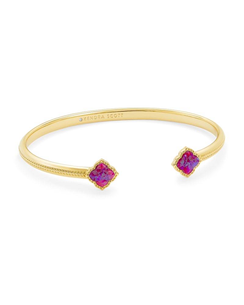 BRACELETS - Kendra Scott Mallory Gold Cuff Bracelet In Plum Kyocera Opal