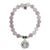 Mauve Jade Stone Bracelet with Sister's Love Sterling Silver Charm