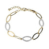 BRACELETS - Sterling Silver 6.75" Bracelet Made With Marquise Chain & 3 CZ Link Stations