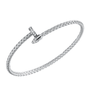 BRACELETS - Sterling Silver Mesh Cuff With CZ ByPass 3mm