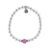 The Cape Bracelet - Silver Steel with Pink Opal Ball