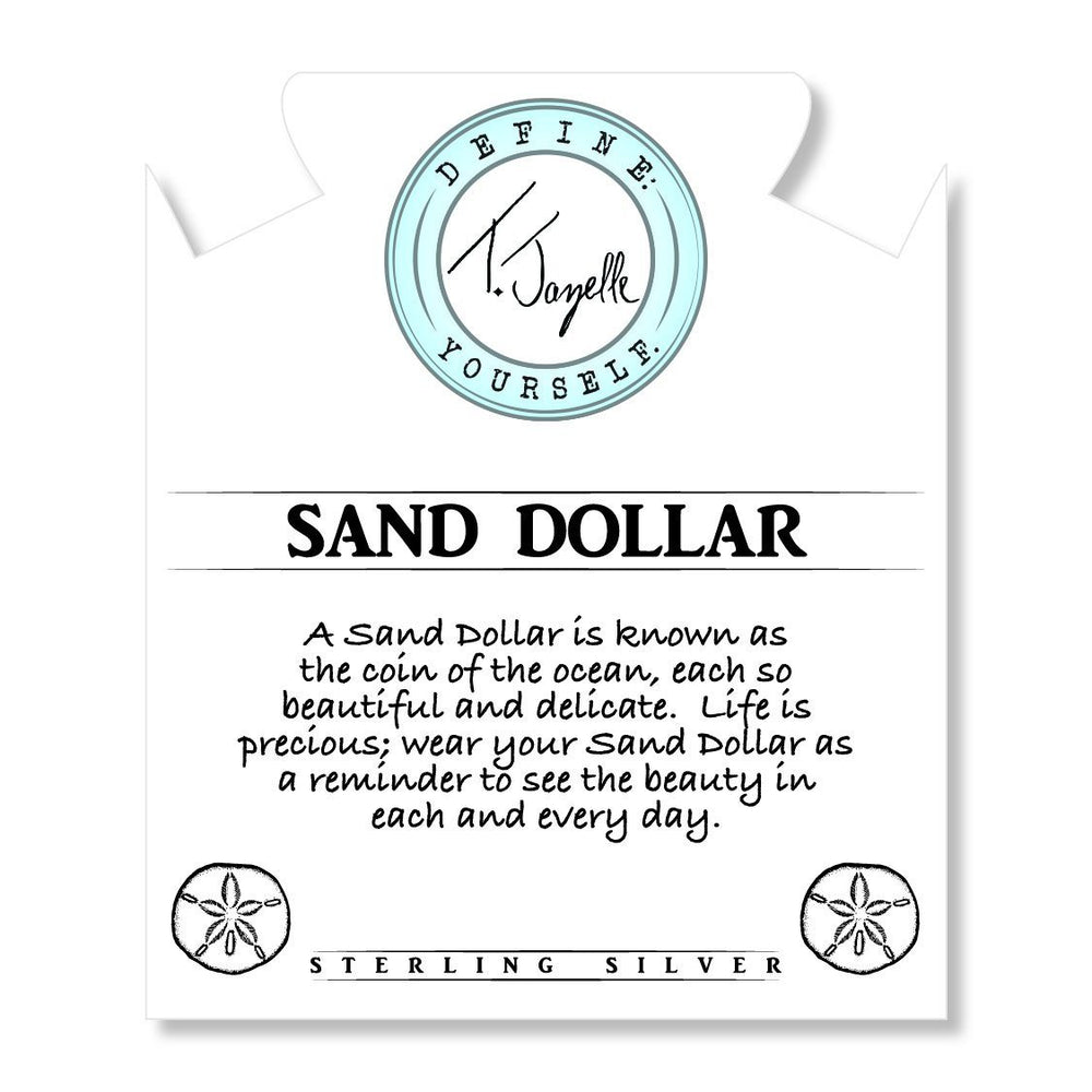 BRACELETS - White Chalcedony Stone Bracelet With Sand Dollar Sterling Silver Charm