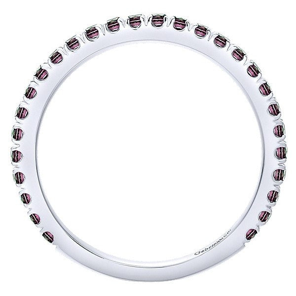 DESIGNERS - 14K White Gold Created Alexandrite Stackable Birthstone Ring