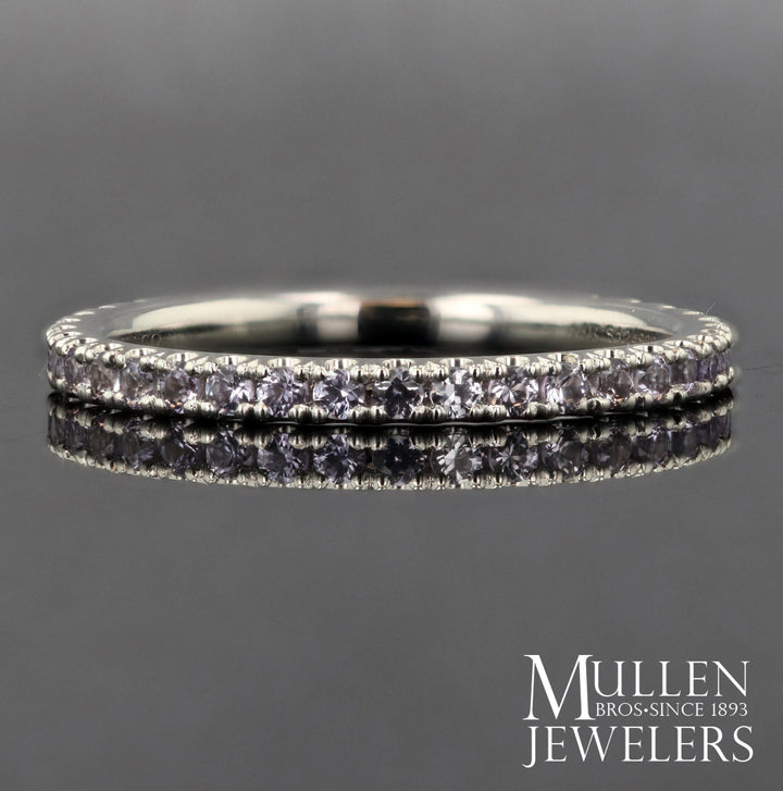 DESIGNERS - 14K White Gold Created Alexandrite Stackable Birthstone Ring