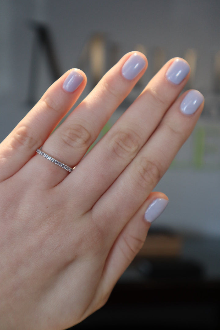 DESIGNERS - 14K White Gold Created Alexandrite Stackable Birthstone Ring