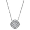 DESIGNERS - Cushion Shaped Diamond Cluster Necklace With Double Rope Edge
