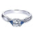 Round Diamond Ring With Trillion Sapphires 1/2ct 14K