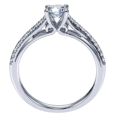 DIAMOND ENGAGEMENT RINGS - 14K 1/2cttw Pave Set Round Trellis Diamond Engagement Ring