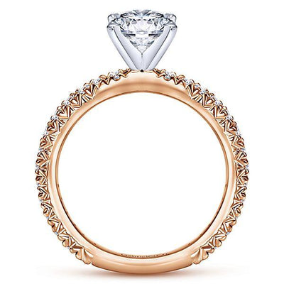 DIAMOND ENGAGEMENT RINGS - 14K Rose Gold 1.40cttw Pave Diamond Engagement Ring