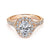 Oval Halo Subtle Split Shank Diamond Ring 14K Rose Gold 475A