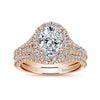 DIAMOND ENGAGEMENT RINGS - 14K Rose Gold 1.71cttw Oval Halo Diamond Engagement Ring With Subtle Split Shank