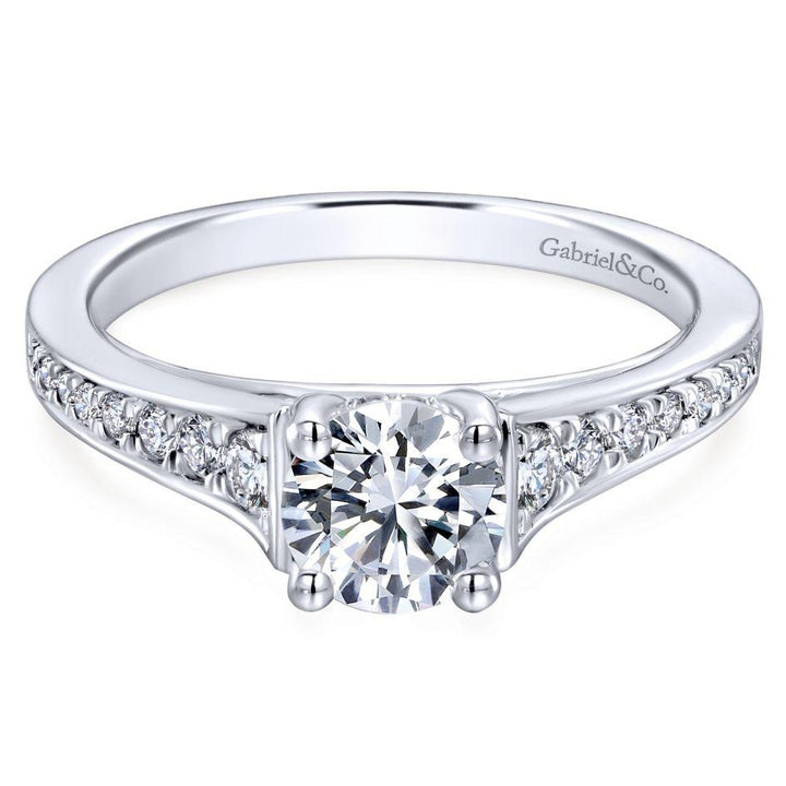 DIAMOND ENGAGEMENT RINGS - 14K White Gold 1.02cttw Clean Tapered Round Diamond Engagement Ring