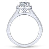DIAMOND ENGAGEMENT RINGS - 14K White Gold 1.29cttw Classic Pave Halo Round Diamond Engagement Ring