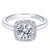 Cushion Polished Shank Halo Diamond Ring .27Cttw 14K Gold  75A