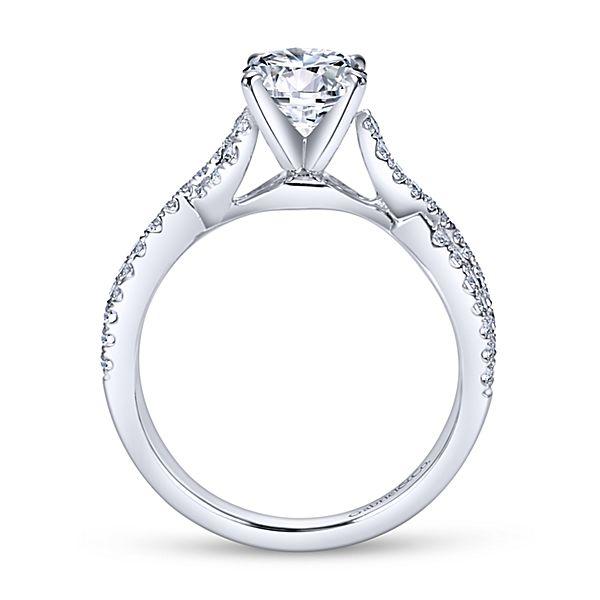 DIAMOND ENGAGEMENT RINGS - 14K White Gold 1.37cttw Crossover Diamond Engagement Ring