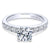 Pave Round Diamond Engagement Ring .38Cttw 14K White Gold