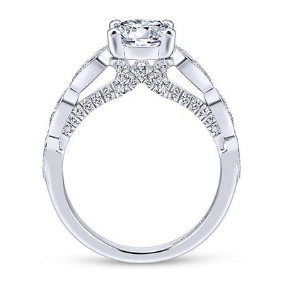 DIAMOND ENGAGEMENT RINGS - 14K White Gold 1.49cttw Vintage Station Diamond Engagement Ring