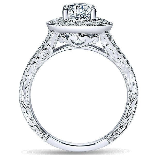 DIAMOND ENGAGEMENT RINGS - 14K White Gold 1.55cttw Classic Oval Halo Split Shank Diamond Engagement Ring