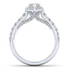 DIAMOND ENGAGEMENT RINGS - 14K White Gold 1.96cttw Marquise Shaped Halo Diamond Engagement Ring