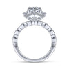 DIAMOND ENGAGEMENT RINGS - 14k White Gold .18cttw Victorian Halo Diamond Engagement Mounting