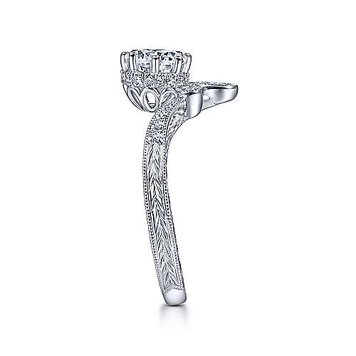 DIAMOND ENGAGEMENT RINGS - 14k White Gold .19cttw Free Form Diamond Engagement Mounting