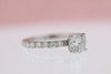 DIAMOND ENGAGEMENT RINGS - 14K White Gold 2.01cttw W/ 1.21ct E/I1 Center Round Diamond Engagement Ring With Pave Diamond Head