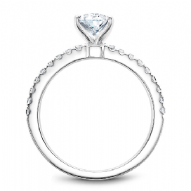 DIAMOND ENGAGEMENT RINGS - 14k White Gold .28cttw Traditional Pave Diamond Engagement Ring