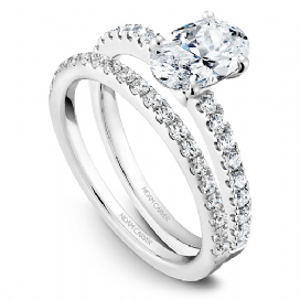DIAMOND ENGAGEMENT RINGS - 14k White Gold .28cttw Traditional Pave Diamond Engagement Ring