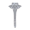 DIAMOND ENGAGEMENT RINGS - 14k White Gold .32cttw Art Deco Halo Diamond Engagement Mounting