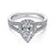 Pear Shaped Halo Diamond Engagement Ring 14K White Gold