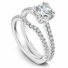 DIAMOND ENGAGEMENT RINGS - 14K White Gold .39cttw Traditional Pave Diamond Engagement Ring