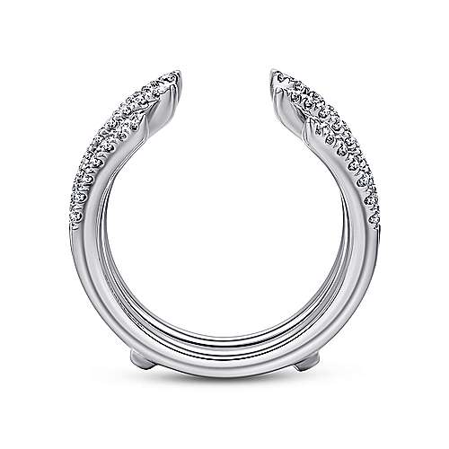 DIAMOND ENGAGEMENT RINGS - 14K White Gold .53cttw Pave Set Diamond Ring Enhancer