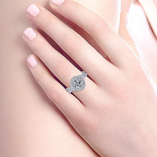 Double Halo With Crossover Shank Diamond Ring .64 Cttw 374A
