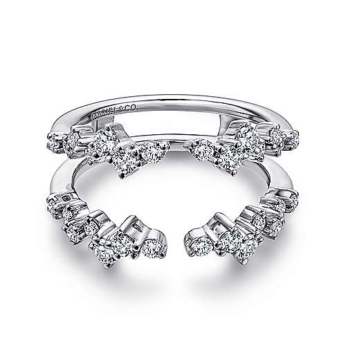 DIAMOND ENGAGEMENT RINGS - 14K White Gold .68cttw Prong Set Constellation Style Diamond Ring Enhancer