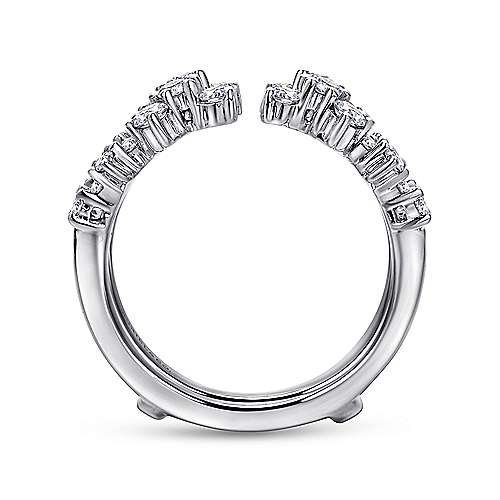 DIAMOND ENGAGEMENT RINGS - 14K White Gold .68cttw Prong Set Constellation Style Diamond Ring Enhancer