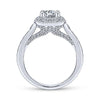 Cushion Shaped Halo Tapered Shank Diamond Ring .76 Cttw 366A