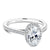 Classic Oval Diamond Halo Engagement Ring 14K White Gold 818A