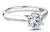 DIAMOND ENGAGEMENT RINGS - 14K White Gold Polished Traditional Engagement Ring