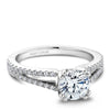 DIAMOND ENGAGEMENT RINGS - 14K White Gold Split Shank .30cttw Pave Diamond Wedding Ring