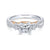 3-Stone Princess Cut Diamond Ring with Rose Accent 412A