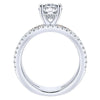 DIAMOND ENGAGEMENT RINGS - 18K Rose And White Gold Stacked Vintage Style Diamond Engagement Ring