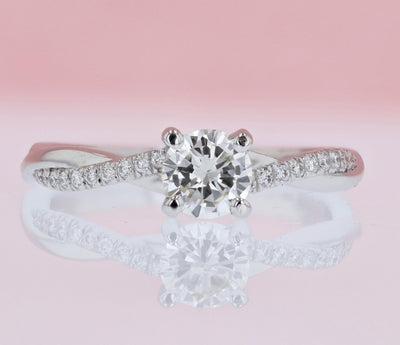 DIAMOND ENGAGEMENT RINGS - Grace - Criss-cross 5/8cttw Round Diamond Engagement Ring