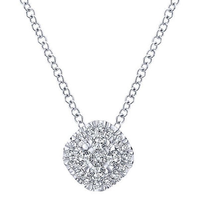 DIAMOND JEWELRY - 1/4cttw Cushion Shaped Diamond Cluster Necklace