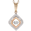 DIAMOND JEWELRY - 14K Rose And White Gold Diamond Marquise Shaped Round Diamond Rhythm Of Love Necklace
