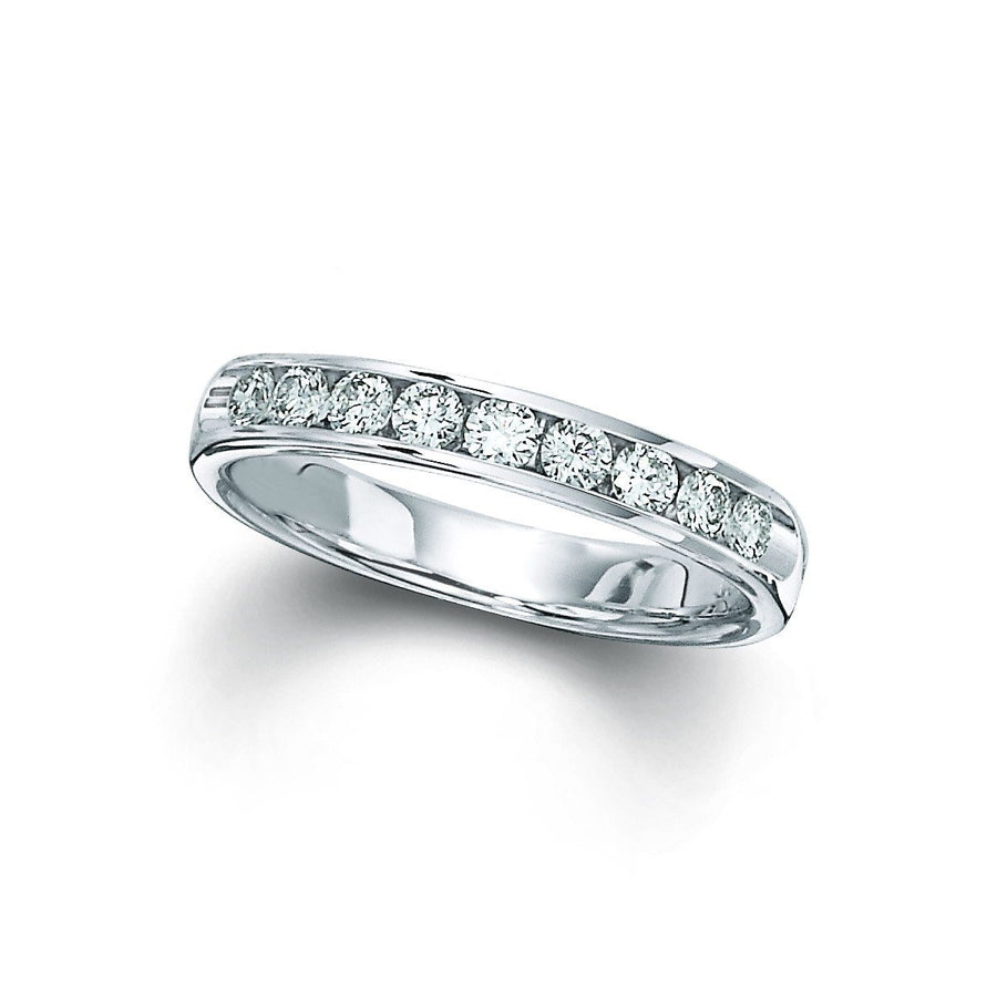 DIAMOND JEWELRY - 14K White Gold 1/10cttw Channel Set Diamond Anniversary Band
