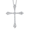 DIAMOND JEWELRY - 14K White Gold 1/5cttw Pave Diamond Cross Necklace