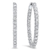 DIAMOND JEWELRY - 14K White Gold 1cttw Inside Out Diamond Hoop Earrings
