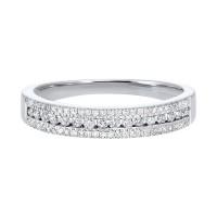 DIAMOND JEWELRY - 14K White Gold .25cttw Three Row Diamond Channel Band