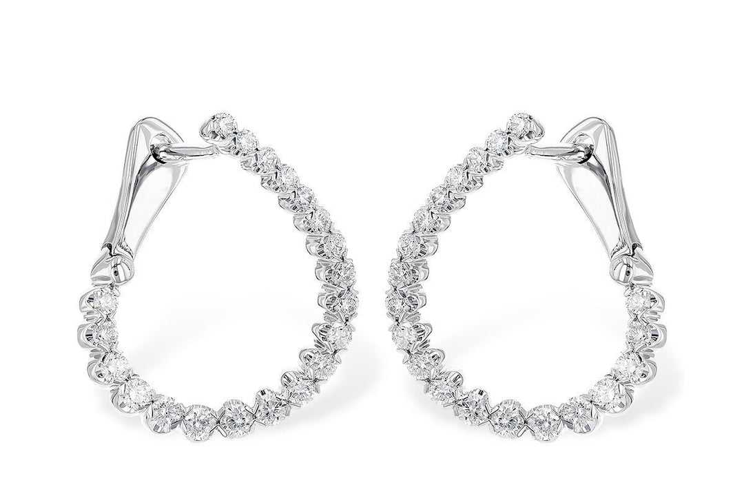 DIAMOND JEWELRY - 14K White Gold .50cttw G/SI3 Diamond Curved Earrings